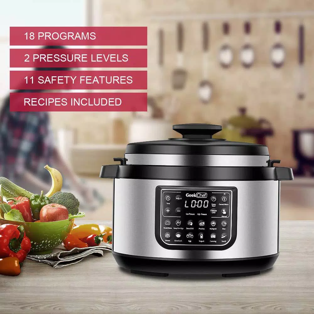 Boyel Living 8 Qt. Stainless Steel 12-in-1 Multiuse Programmable Electric Pressure Cooker with Non-Stick Pot and Cool-Touch Handles Cookers Boyel Living 8 Qt. Stainless Steel 12-in-1 Multiuse Programmable Electric Pressure Cooker With Non-Stick Pot And Cool-Touch Handles -Costway Shop silver boyel living electric pressure cookers gbk gp80plus 44 1000