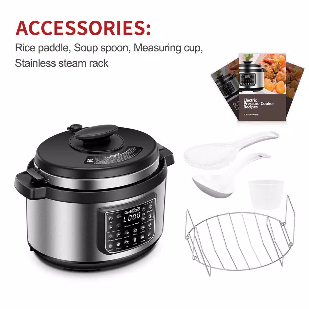 Boyel Living 8 Qt. Stainless Steel 12-in-1 Multiuse Programmable Electric Pressure Cooker with Non-Stick Pot and Cool-Touch Handles Cookers Boyel Living 8 Qt. Stainless Steel 12-in-1 Multiuse Programmable Electric Pressure Cooker With Non-Stick Pot And Cool-Touch Handles -Costway Shop silver boyel living electric pressure cookers gbk gp80plus 4f 1000