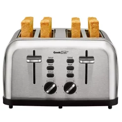 Toasters Boyel Living 1500 W 4-Slice Silver Wide Slot Toaster With Dual Control Panels -Costway Shop silver boyel living pop up toasters gbk gts4a c3 1000