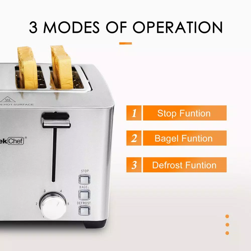 Boyel Living 1500 W 4-Slice Silver Wide Slot Toaster with 6 Bread Shade Settings and Removable Crumb Tray Toasters Boyel Living 1500 W 4-Slice Silver Wide Slot Toaster With 6 Bread Shade Settings And Removable Crumb Tray -Costway Shop silver boyel living pop up toasters gbk gts4c 1f 1000