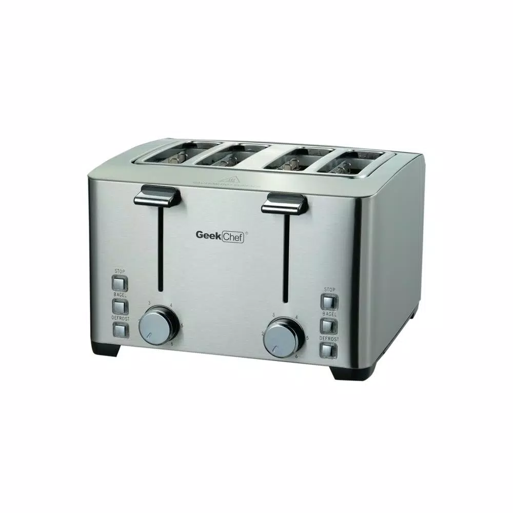 Boyel Living 1500 W 4-Slice Silver Wide Slot Toaster with 6 Bread Shade Settings and Removable Crumb Tray Toasters Boyel Living 1500 W 4-Slice Silver Wide Slot Toaster With 6 Bread Shade Settings And Removable Crumb Tray -Costway Shop silver boyel living pop up toasters gbk gts4c 64 1000