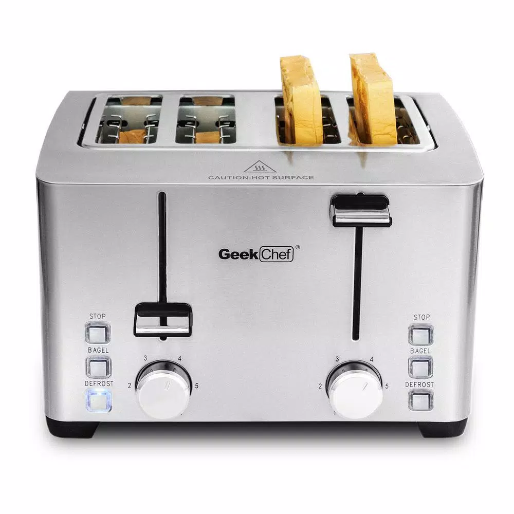 Boyel Living 1500 W 4-Slice Silver Wide Slot Toaster with 6 Bread Shade Settings and Removable Crumb Tray Toasters Boyel Living 1500 W 4-Slice Silver Wide Slot Toaster With 6 Bread Shade Settings And Removable Crumb Tray -Costway Shop silver boyel living pop up toasters gbk gts4c 76 1000