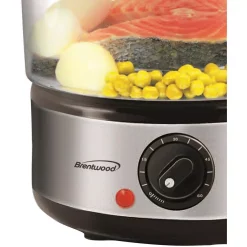 Cookers Brentwood Appliances 20-Cup Silver 2-Tier Food Steamer 14 Cookers Brentwood Appliances 20-Cup Silver 2-Tier Food Steamer -Costway Shop silver brentwood appliances rice cookers ts 1005 44 1000
