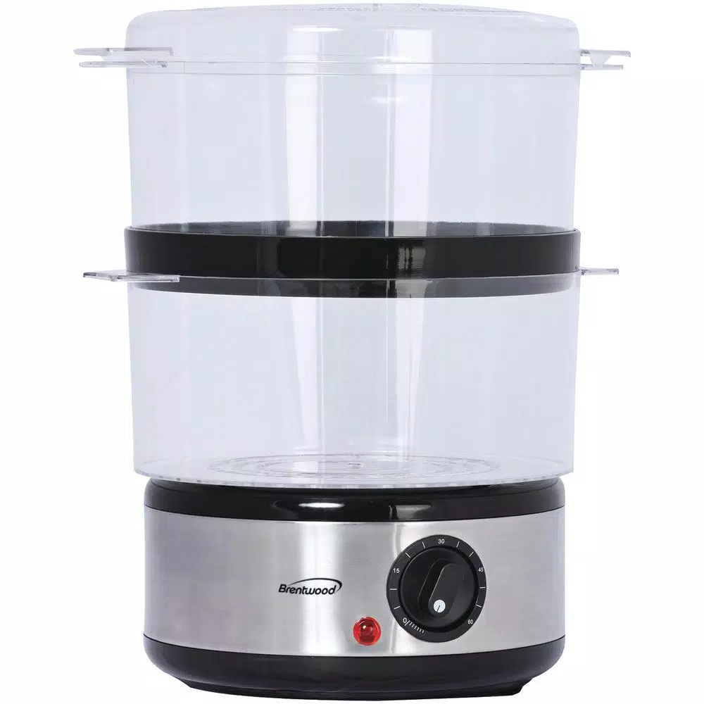 Cookers Brentwood Appliances 20-Cup Silver 2-Tier Food Steamer 3 Cookers Brentwood Appliances 20-Cup Silver 2-Tier Food Steamer