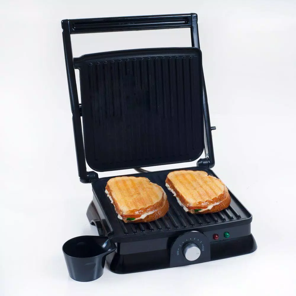 Electric Skillets & Indoor Grills Chef Buddy 1400 W Silver Non-Stick Panini Press 4 Electric Skillets & Indoor Grills Chef Buddy 1400 W Silver Non-Stick Panini Press - Image 2
