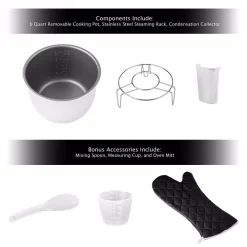 Cookers Classic Cuisine 4-in-1 Multi-Function 6 Qt. Silver Electric Pressure Cooker 5 Cookers Classic Cuisine 4-in-1 Multi-Function 6 Qt. Silver Electric Pressure Cooker -Costway Shop silver classic cuisine electric pressure cookers m030115 1f 1000