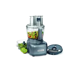 Food Processing Cuisinart Elemental 13-Cup 3-Speed Gray Food Processor And Dicing Kit -Costway Shop silver cuisinart food processors fp 13dgm 4f 1000
