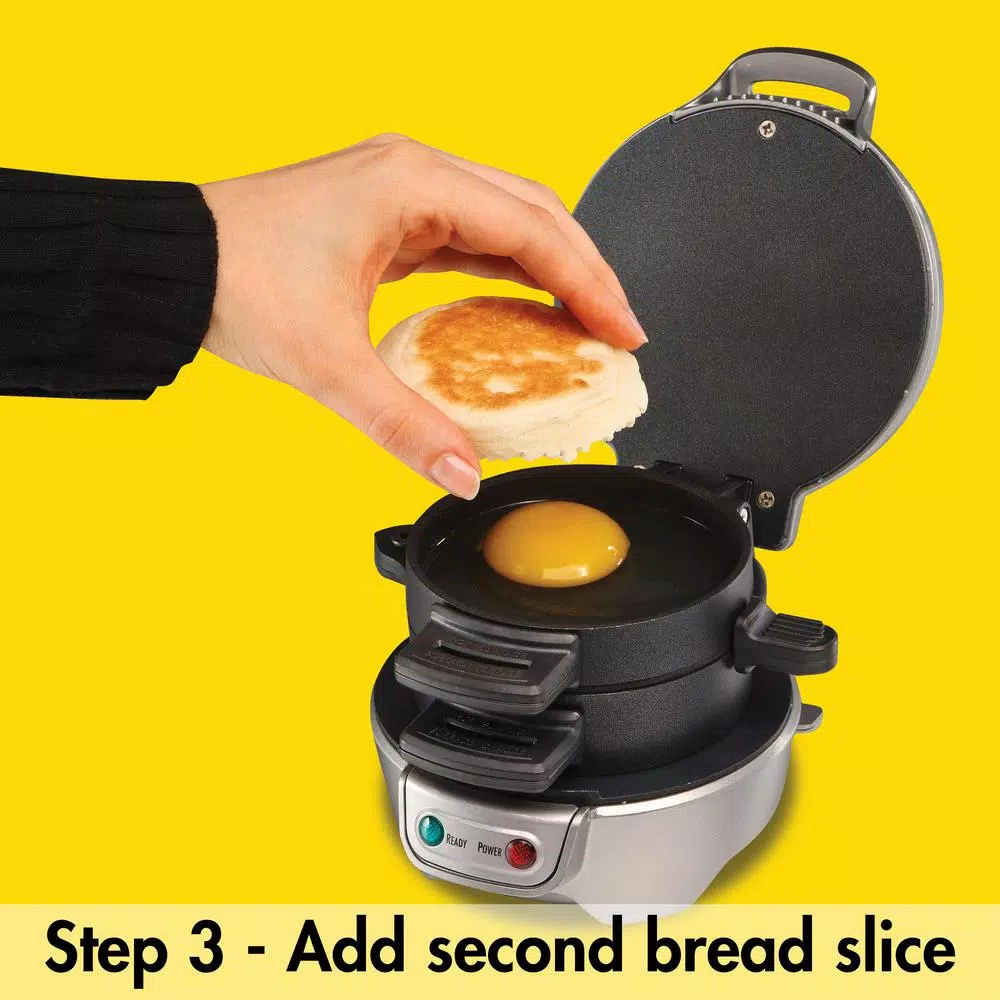 Electric Skillets & Indoor Grills Hamilton Beach 600 W Silver Non-Stick Breakfast Sandwich Maker 7 Electric Skillets & Indoor Grills Hamilton Beach 600 W Silver Non-Stick Breakfast Sandwich Maker - Image 5