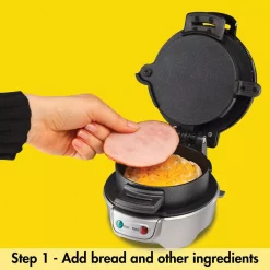 Electric Skillets & Indoor Grills Hamilton Beach 600 W Silver Non-Stick Breakfast Sandwich Maker 11 Electric Skillets & Indoor Grills Hamilton Beach 600 W Silver Non-Stick Breakfast Sandwich Maker -Costway Shop silver hamilton beach panini presses 25475 4f 1000