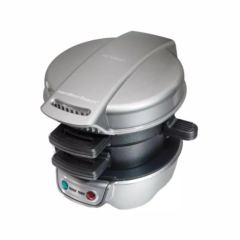 Electric Skillets & Indoor Grills Hamilton Beach 600 W Silver Non-Stick Breakfast Sandwich Maker 3 Electric Skillets & Indoor Grills Hamilton Beach 600 W Silver Non-Stick Breakfast Sandwich Maker