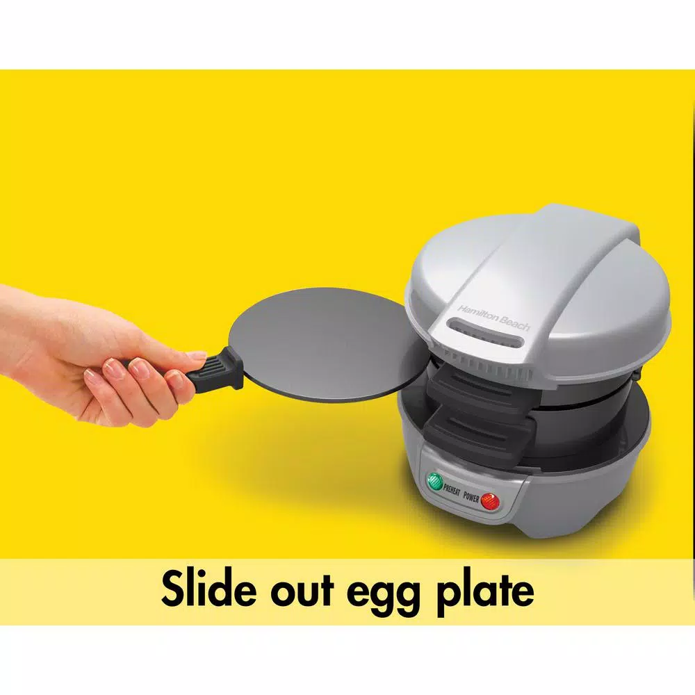 Electric Skillets & Indoor Grills Hamilton Beach 600 W Silver Non-Stick Breakfast Sandwich Maker 8 Electric Skillets & Indoor Grills Hamilton Beach 600 W Silver Non-Stick Breakfast Sandwich Maker - Image 6