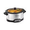 Cookers Hamilton Beach 6 Qt. Programmable Silver Slow Cooker With Temperature Settings