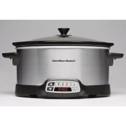 Cookers Hamilton Beach 6 Qt. Programmable Silver Slow Cooker With Temperature Controls -Costway Shop silver hamilton beach slow cookers 33660 44 1000
