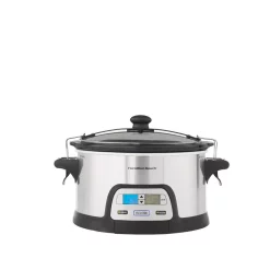 Cookers Hamilton Beach FlexCook 6 Qt. Silver Programmable Slow Cooker With Temperature Controls -Costway Shop silver hamilton beach slow cookers 33861 77 1000