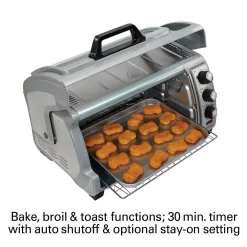 Toasters Hamilton Beach Easy Reach 1400 W 6-Slice Grey Toaster Oven With Roll Top Door 12 Toasters Hamilton Beach Easy Reach 1400 W 6-Slice Grey Toaster Oven With Roll Top Door -Costway Shop silver hamilton beach toaster ovens 31127d 1f 1000