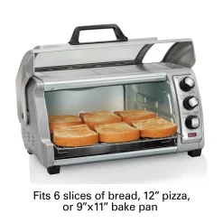 Toasters Hamilton Beach Easy Reach 1400 W 6-Slice Grey Toaster Oven With Roll Top Door 13 Toasters Hamilton Beach Easy Reach 1400 W 6-Slice Grey Toaster Oven With Roll Top Door -Costway Shop silver hamilton beach toaster ovens 31127d 44 1000