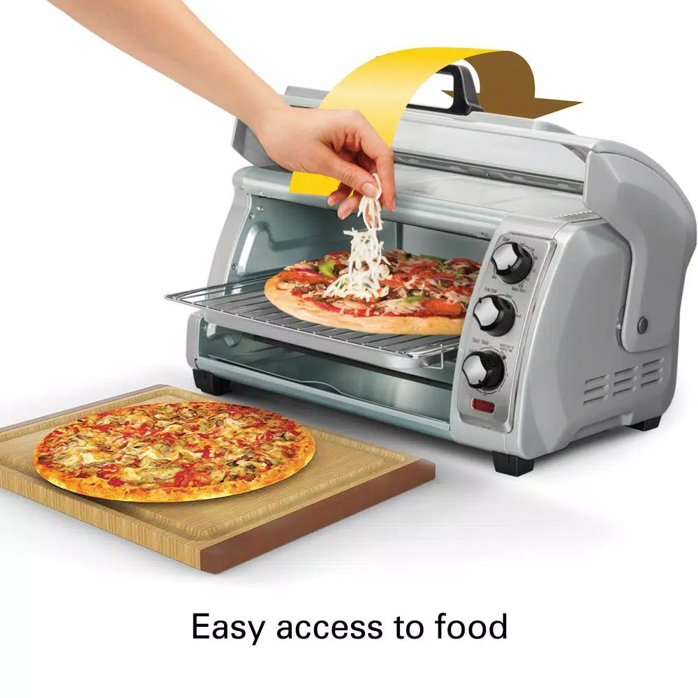Toasters Hamilton Beach Easy Reach 1400 W 6-Slice Grey Toaster Oven With Roll Top Door 8 Toasters Hamilton Beach Easy Reach 1400 W 6-Slice Grey Toaster Oven With Roll Top Door - Image 6