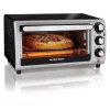 Toasters Hamilton Beach 1100 W 4-Slice Stainless Steel And Black Toaster Oven -Costway Shop silver hamilton beach toaster ovens 31142 64 1000