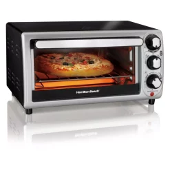Toasters Hamilton Beach 1100 W 4-Slice Stainless Steel And Black Toaster Oven