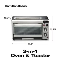 Toasters Hamilton Beach 2 In 1 1450 W 4-Slice Silver Toaster Oven With 2-Slice Toaster Slots 3 Toasters Hamilton Beach 2 In 1 1450 W 4-Slice Silver Toaster Oven With 2-Slice Toaster Slots -Costway Shop silver hamilton beach toaster ovens 31156 1d 1000