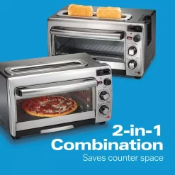 Toasters Hamilton Beach 2 In 1 1450 W 4-Slice Silver Toaster Oven With 2-Slice Toaster Slots 6 Toasters Hamilton Beach 2 In 1 1450 W 4-Slice Silver Toaster Oven With 2-Slice Toaster Slots -Costway Shop silver hamilton beach toaster ovens 31156 4f 1000