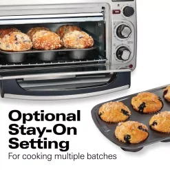 Toasters Hamilton Beach 2 In 1 1450 W 4-Slice Silver Toaster Oven With 2-Slice Toaster Slots 4 Toasters Hamilton Beach 2 In 1 1450 W 4-Slice Silver Toaster Oven With 2-Slice Toaster Slots -Costway Shop silver hamilton beach toaster ovens 31156 66 1000
