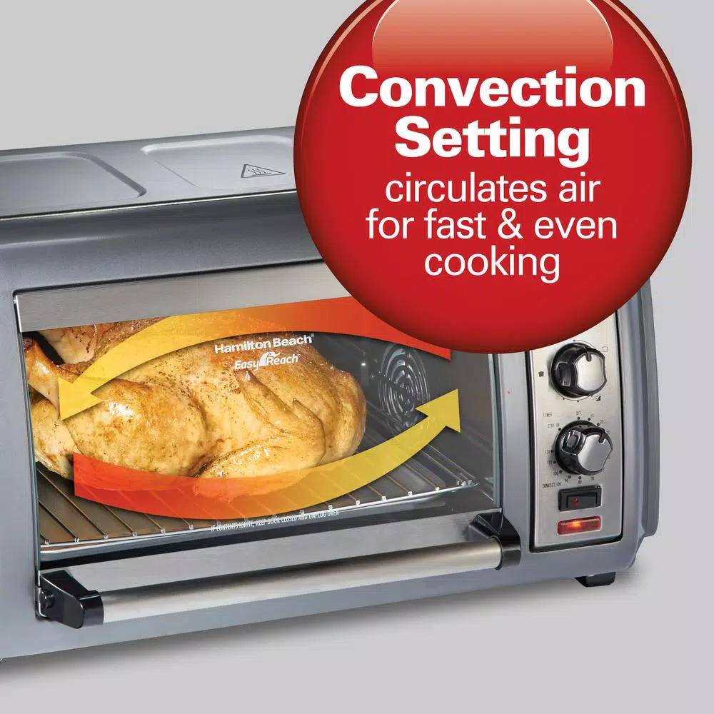 Hamilton Beach Easy Reach 1500-Watts 6-Slice Grey Toaster Oven with Roll-Top Door Toasters Hamilton Beach Easy Reach 1500-Watts 6-Slice Grey Toaster Oven With Roll-Top Door -Costway Shop silver hamilton beach toaster ovens 31434 1f 1000