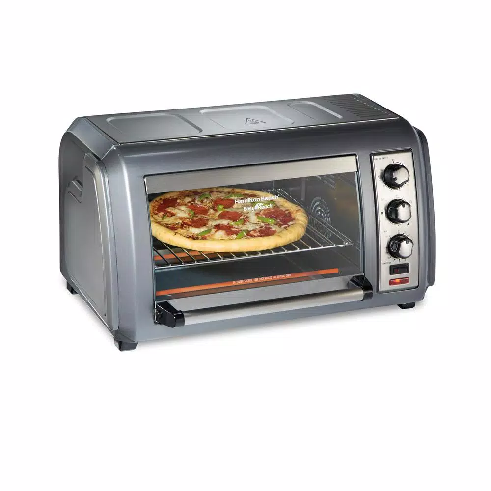 Hamilton Beach Easy Reach 1500-Watts 6-Slice Grey Toaster Oven with Roll-Top Door Toasters Hamilton Beach Easy Reach 1500-Watts 6-Slice Grey Toaster Oven With Roll-Top Door -Costway Shop silver hamilton beach toaster ovens 31434 64 1000