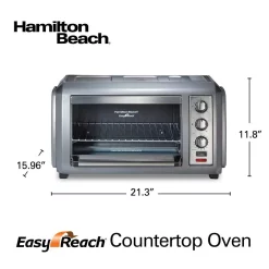 Toasters Hamilton Beach Easy Reach 1500-Watts 6-Slice Grey Toaster Oven With Roll-Top Door 3 Toasters Hamilton Beach Easy Reach 1500-Watts 6-Slice Grey Toaster Oven With Roll-Top Door -Costway Shop silver hamilton beach toaster ovens 31434 66 1000