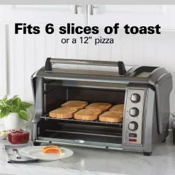 Toasters Hamilton Beach Easy Reach 1500-Watts 6-Slice Grey Toaster Oven With Roll-Top Door 8 Toasters Hamilton Beach Easy Reach 1500-Watts 6-Slice Grey Toaster Oven With Roll-Top Door -Costway Shop silver hamilton beach toaster ovens 31434 fa 1000