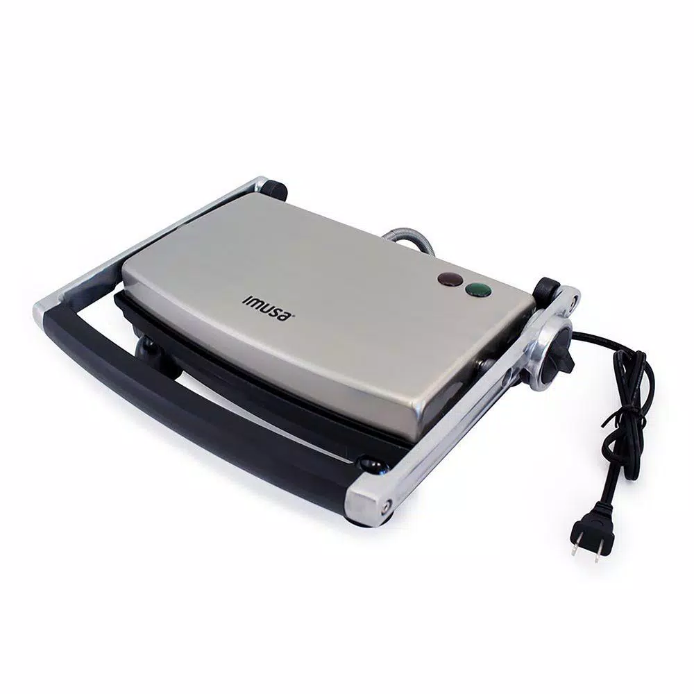 IMUSA 1000 W Silver Non-Stick Panini Press Electric Skillets & Indoor Grills IMUSA 1000 W Silver Non-Stick Panini Press -Costway Shop silver imusa panini presses gau 80103 64 1000