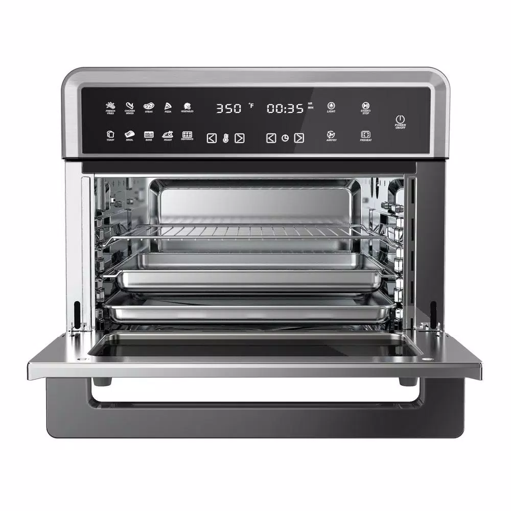 MegaChef 1800 W 10-in-1 Countertop Stainless Steel Multi-function Toaster Oven Toasters MegaChef 1800 W 10-in-1 Countertop Stainless Steel Multi-function Toaster Oven -Costway Shop silver megachef toaster ovens 985114320m c3 1000
