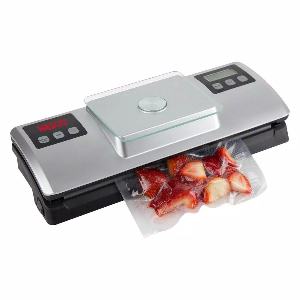 Nesco Silver Food Vacuum Sealer with Bag Cutter Food Processing Nesco Silver Food Vacuum Sealer With Bag Cutter -Costway Shop silver nesco food vacuum sealers vss 01 1f 1000