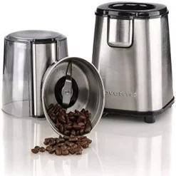Coffee Makers Ovente 2.1 Oz. Silver Multi-Purpose Electric Coffee Grinder Lid-Activated Switch -Costway Shop silver ovente coffee grinders cg620s 31 1000