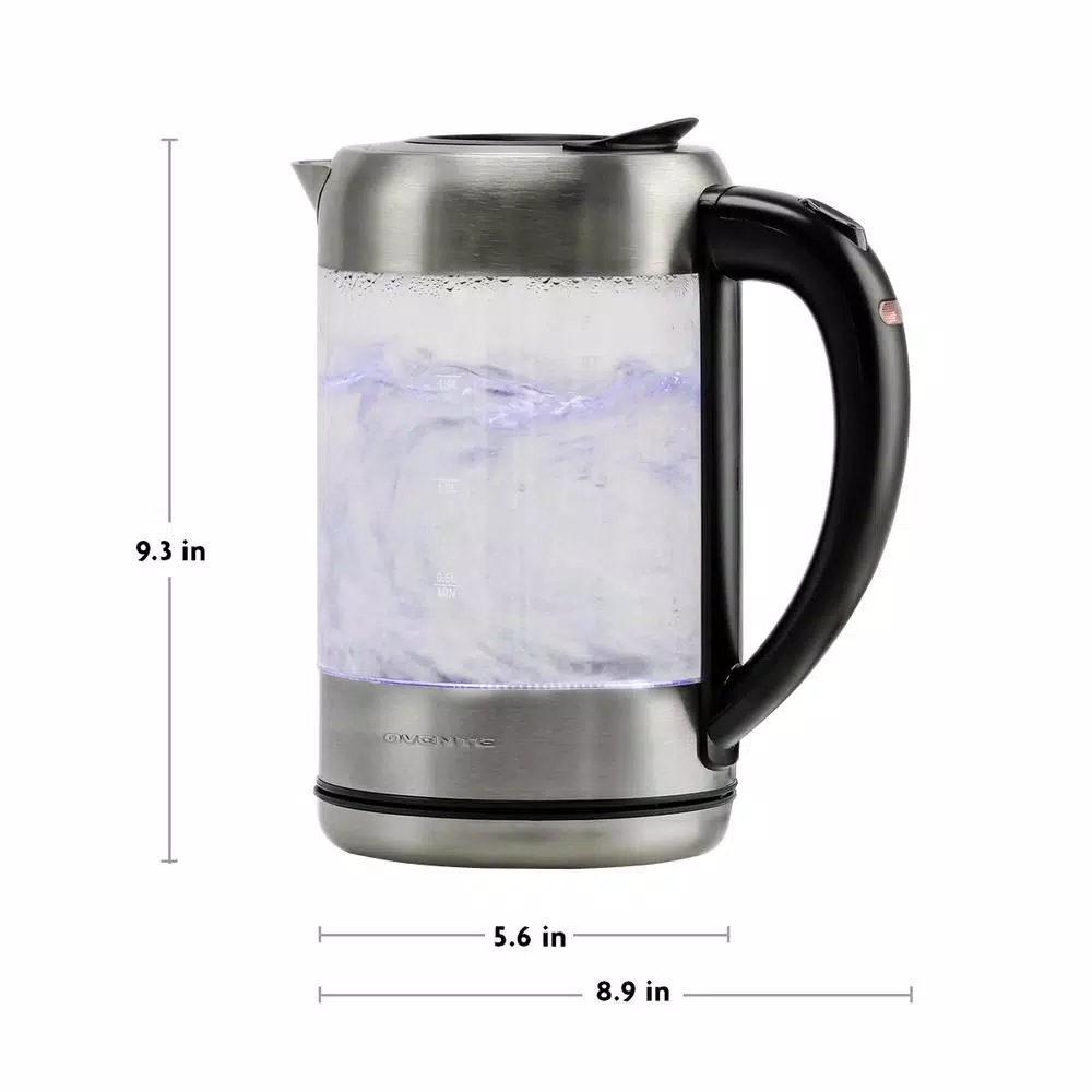 Ovente 7-Cup 1.7 l Silver Glass Electric Kettle with ProntoFill Technology-Fill Up with Lid On Electric Kettles Ovente 7-Cup 1.7 L Silver Glass Electric Kettle With ProntoFill Technology-Fill Up With Lid On -Costway Shop silver ovente electric kettles kg612s 76 1000