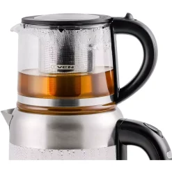 Electric Kettles Ovente 7-Cup 1.7 L Silver Glass Electric Kettle With ProntoFill Technology-Fill Up With Lid On Glass Reusable Teapot Infuser -Costway Shop silver ovente electric kettles kg612s fgk27b 44 1000