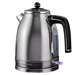 Electric Kettles Ovente 7.2-Cup Silver Stainless Steel Electric Kettle With Removable Filter, Boil Dry Protection And Auto Shut Off Features