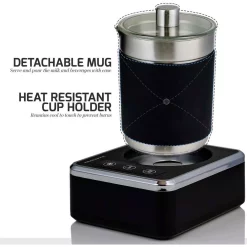 Coffee Makers Ovente 7 Oz. Stainless Steel Silver Coffee And Milk Frother With Induction Base 4 Coffee Makers Ovente 7 Oz. Stainless Steel Silver Coffee And Milk Frother With Induction Base -Costway Shop silver ovente milk frothers fr2008s 4f 1000