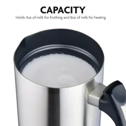 Coffee Makers Ovente 8 Oz. Silver Automatic Electric Milk Frother And Steamer Hot Or Cold Froth Functionality Foam Maker And Warmer -Costway Shop silver ovente milk frothers fr3608br 1f 1000