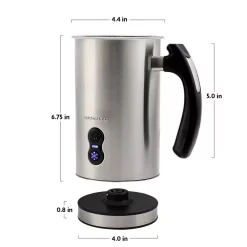 Coffee Makers Ovente 8 Oz. Silver Automatic Electric Milk Frother And Steamer Hot Or Cold Froth Functionality Foam Maker And Warmer -Costway Shop silver ovente milk frothers fr3608br 76 1000