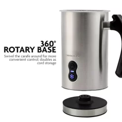 Coffee Makers Ovente 8 Oz. Silver Automatic Electric Milk Frother And Steamer Hot Or Cold Froth Functionality Foam Maker And Warmer -Costway Shop silver ovente milk frothers fr3608br fa 1000