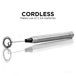 Coffee Makers Ovente Electric Stainless Steel Milk Frother Coffee, Hand Held, Silver (FRS1010S) -Costway Shop silver ovente milk frothers frs1010s 4f 1000