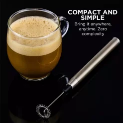 Coffee Makers Ovente Electric Stainless Steel Milk Frother Coffee, Hand Held, Silver (FRS1010S) -Costway Shop silver ovente milk frothers frs1010s fa 1000