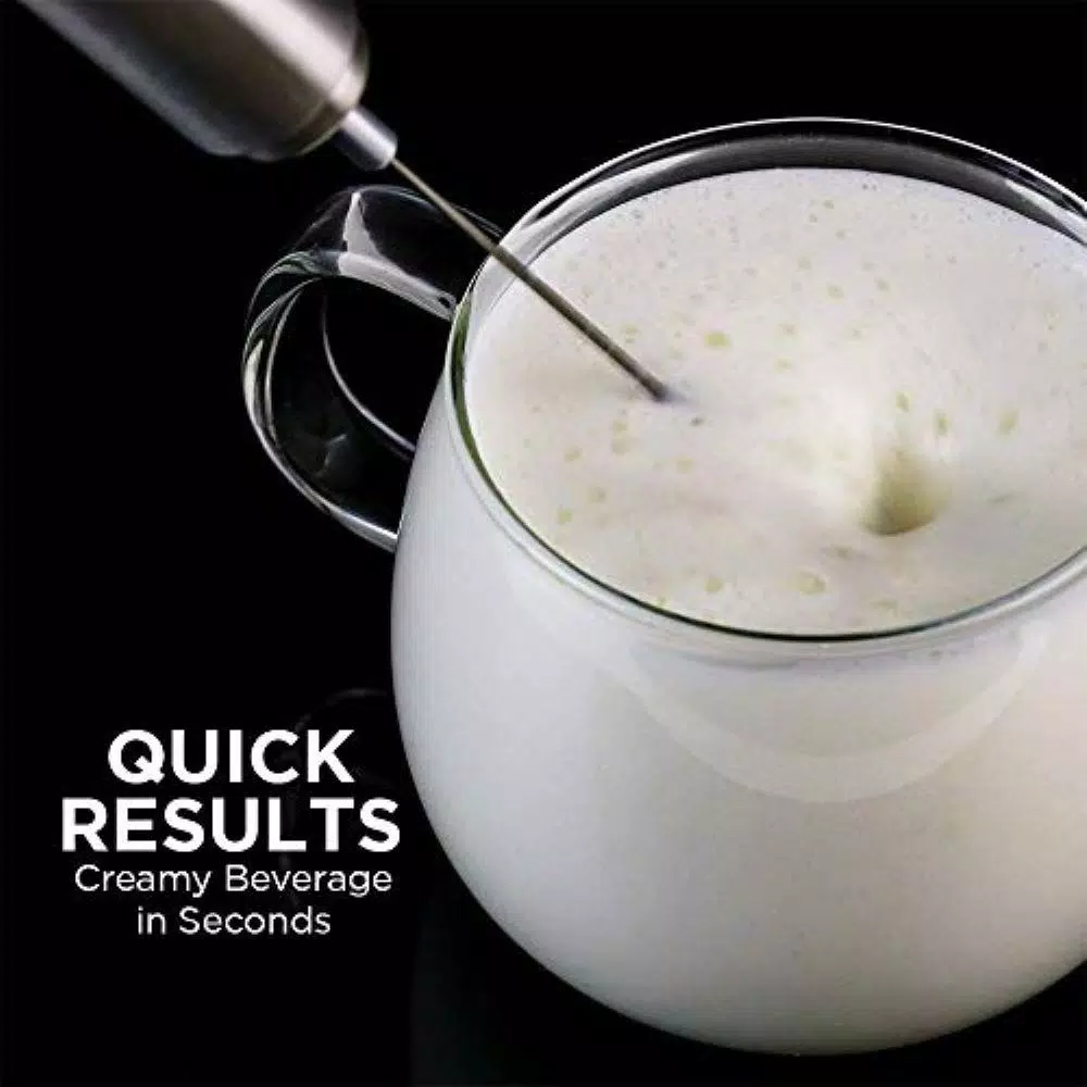 Ovente Stainless Steel Milk Frother, Coffee Mixer Wand, Silver (FRS1020B) Coffee Makers Ovente Stainless Steel Milk Frother, Coffee Mixer Wand, Silver (FRS1020B) -Costway Shop silver ovente milk frothers frs1020b 31 1000