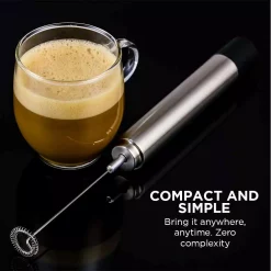 Coffee Makers Ovente Stainless Steel Milk Frother, Coffee Mixer Wand, Silver (FRS1020B) 7 Coffee Makers Ovente Stainless Steel Milk Frother, Coffee Mixer Wand, Silver (FRS1020B) -Costway Shop silver ovente milk frothers frs1020b fa 1000