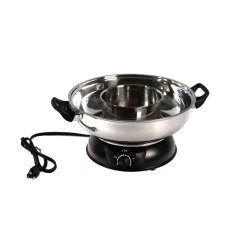 Cookers SPT Multi-Cooker Electric Shabu Shabu Pot (2-Compartments) -Costway Shop silver spt multi cookers ss 303 4f 1000