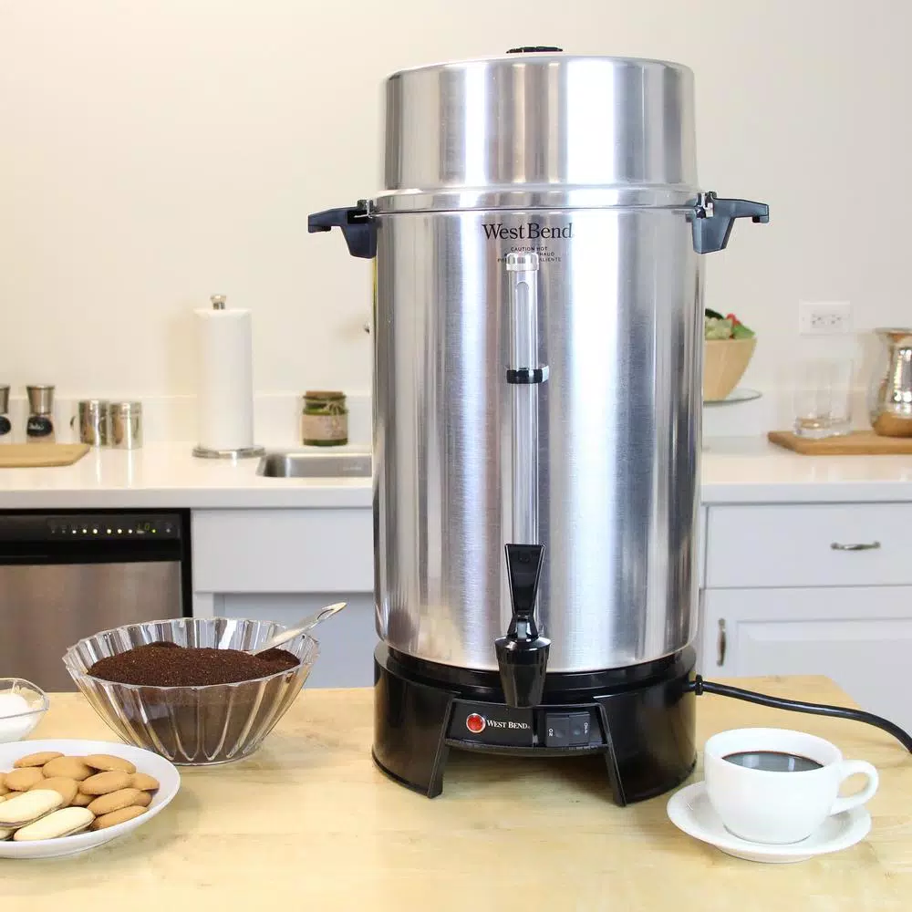 Coffee Makers West Bend 100-Cup Silver Aluminum With Quick Brewing NSF Certified Commercial Coffee Urn Features Automatic Temperature Control 4 Coffee Makers West Bend 100-Cup Silver Aluminum With Quick Brewing NSF Certified Commercial Coffee Urn Features Automatic Temperature Control - Image 2