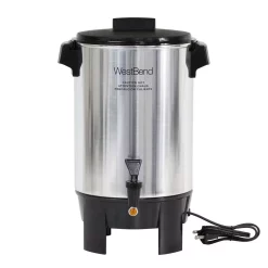 Coffee Makers West Bend 30-Cup Silver Commercial Aluminum Coffee Urn Features Automatic Temperature Control With Quick Brewing -Costway Shop silver west bend coffee urns 58030 4f 1000