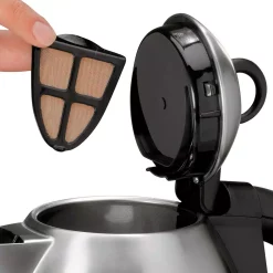 Electric Kettles AROMA Hot H20 X-Press 6-Cup Stainless Steel Cordless Electric Kettle -Costway Shop stainless aroma electric kettles awk 115s 4f 1000