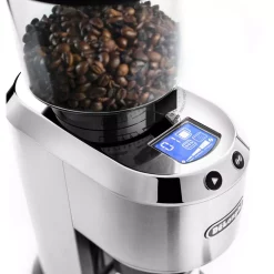 Coffee Makers DeLonghi Dedica Stainless Steel Digital Conical Burr Grinder With 18 Grind Settings And Portafilter Adaptor – 12 Oz. -Costway Shop stainless delonghi coffee grinders kg521m 1f 1000